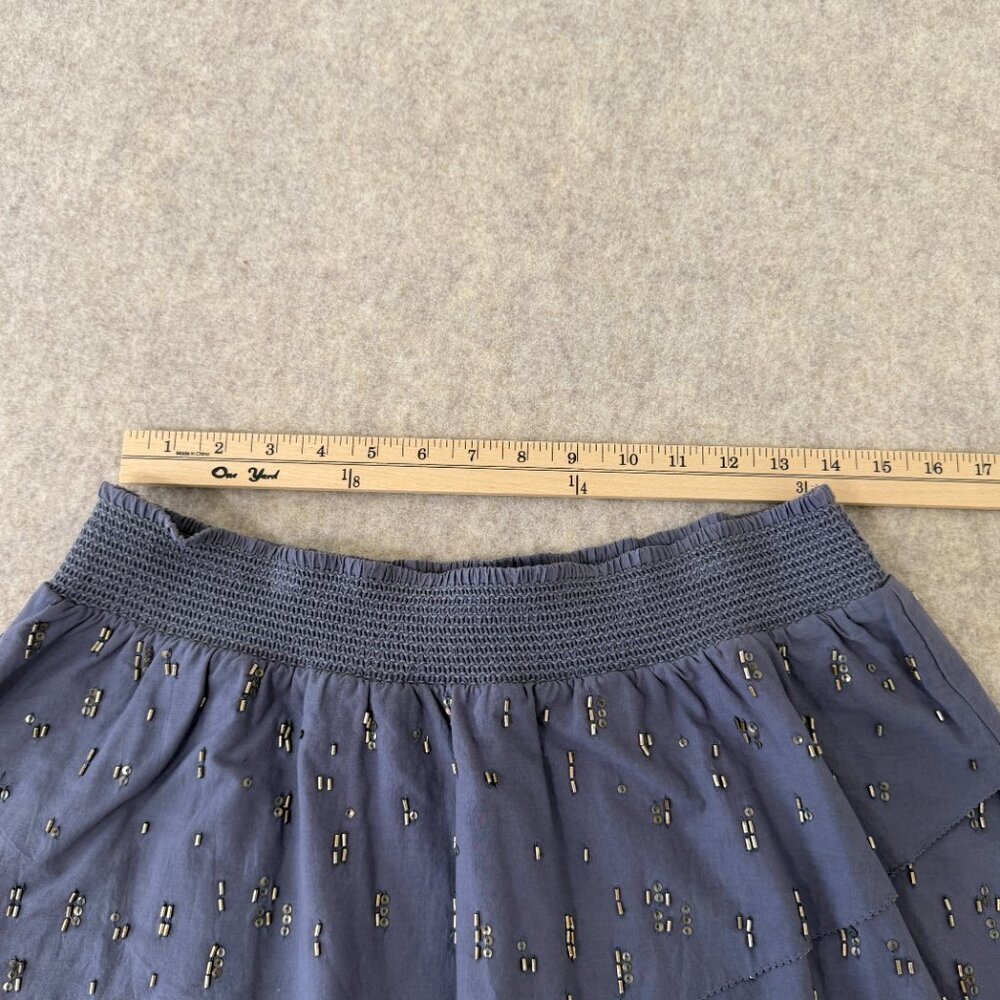 Vintage American Eagle Beaded Mini Skirt Blue Boho Y2K Festival M - Picture 3 of 8